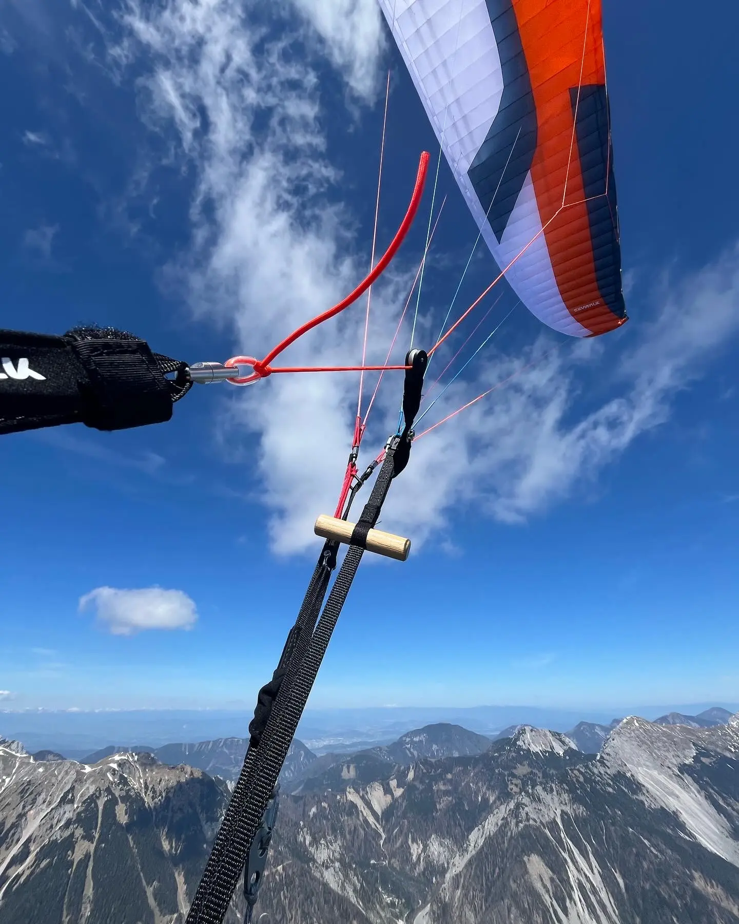 Flying a paraglider along the Julian Alps